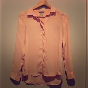 H&M light pink dress blouse
